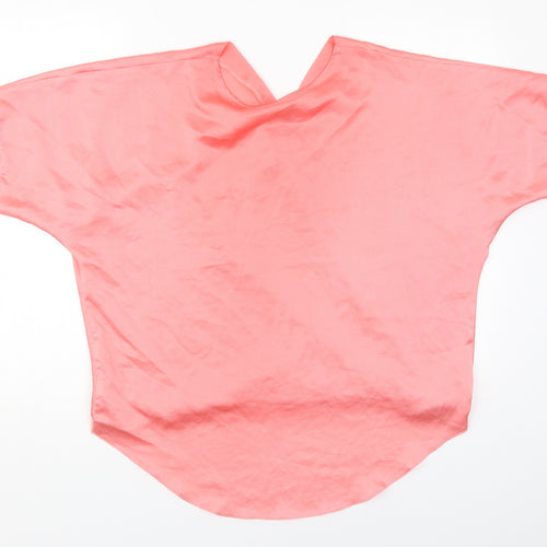 NEXT Womens Pink  Polyester Basic Blouse Size 14 V-Neck
