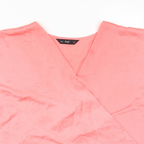 NEXT Womens Pink  Polyester Basic Blouse Size 14 V-Neck
