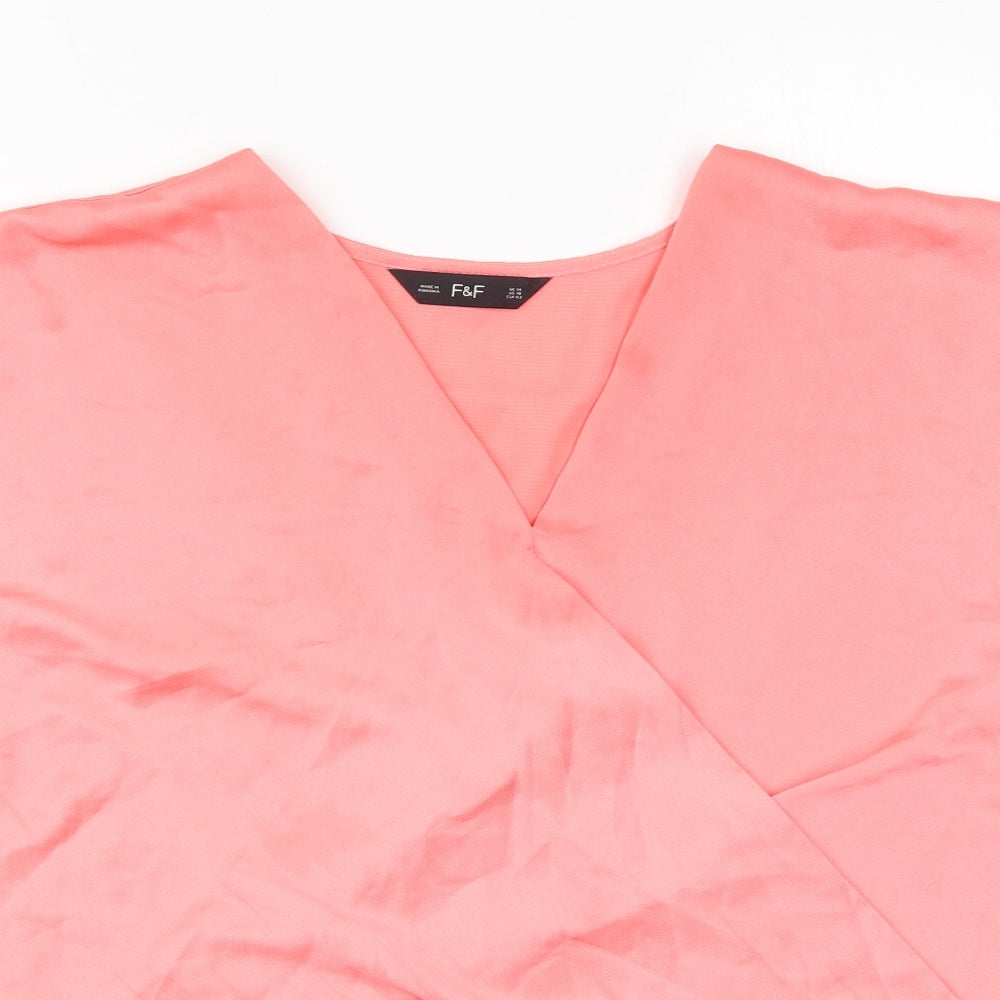 NEXT Womens Pink  Polyester Basic Blouse Size 14 V-Neck