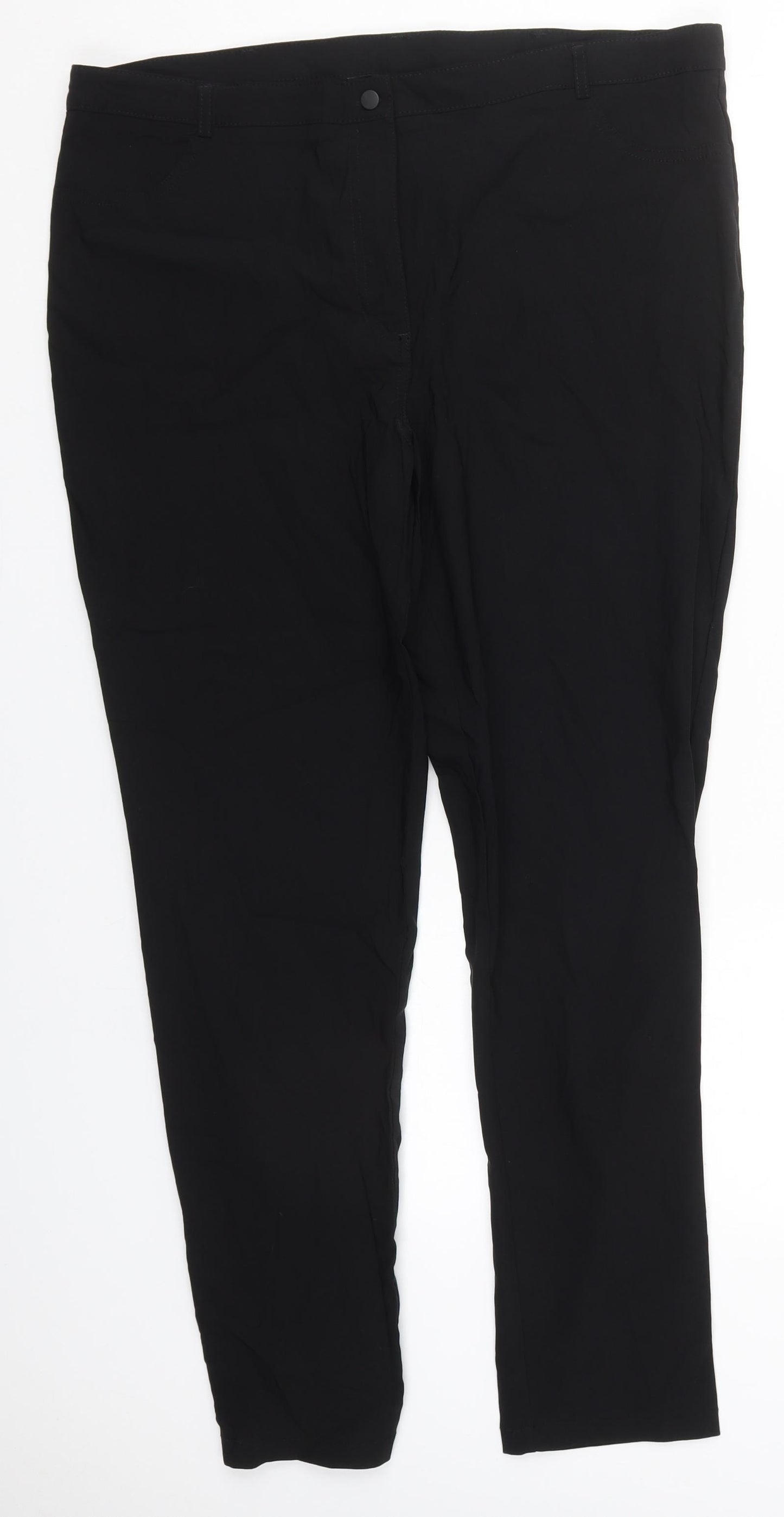 Pep&Co Womens Black  Viscose Trousers  Size 18 L30 in Regular Button