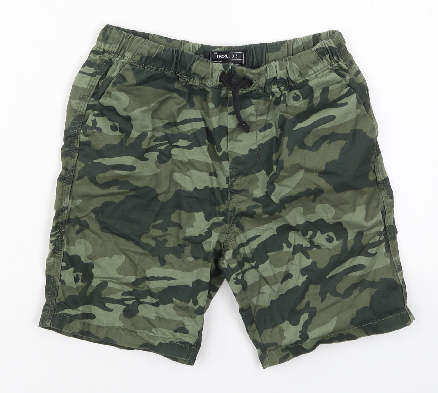 NEXT Boys Green Camouflage Cotton Cargo Shorts Size 10 Years  Regular Drawstring