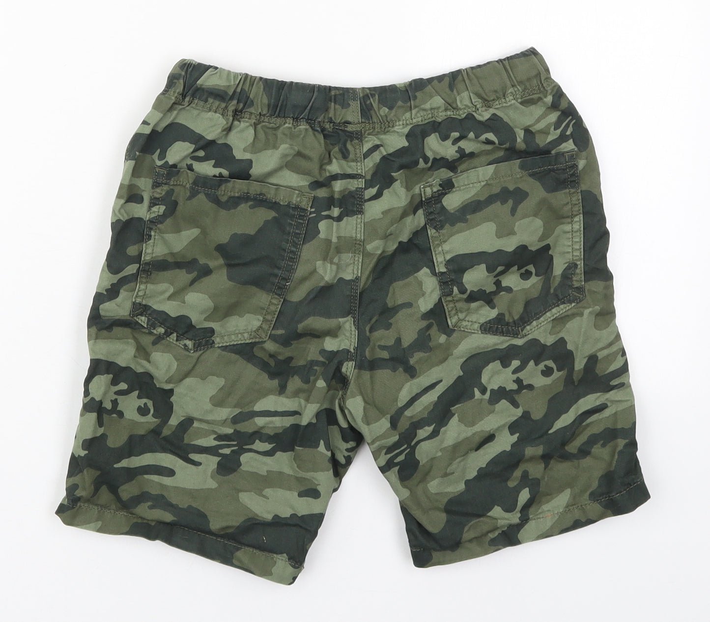 NEXT Boys Green Camouflage Cotton Cargo Shorts Size 10 Years  Regular Drawstring