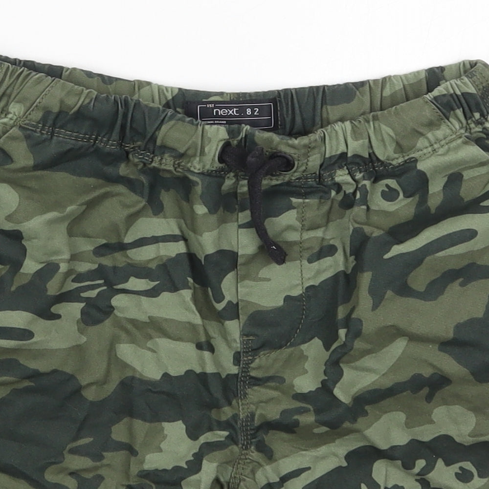 NEXT Boys Green Camouflage Cotton Cargo Shorts Size 10 Years  Regular Drawstring