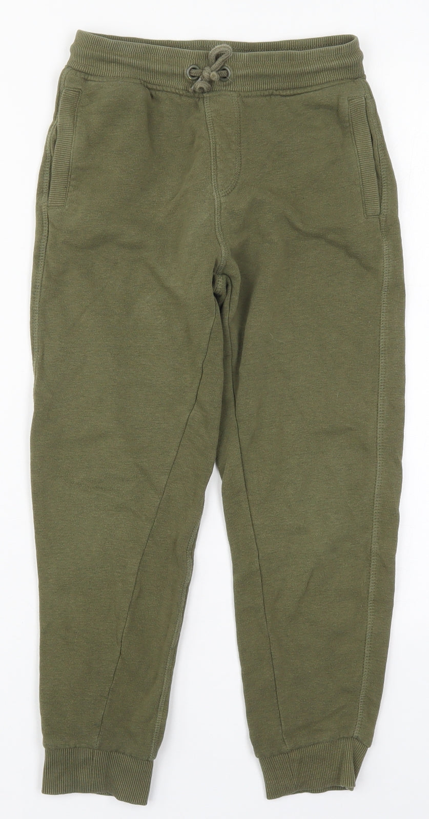 Nutmeg Boys Green  Cotton Sweatpants Trousers Size 8-9 Years  Regular Drawstring