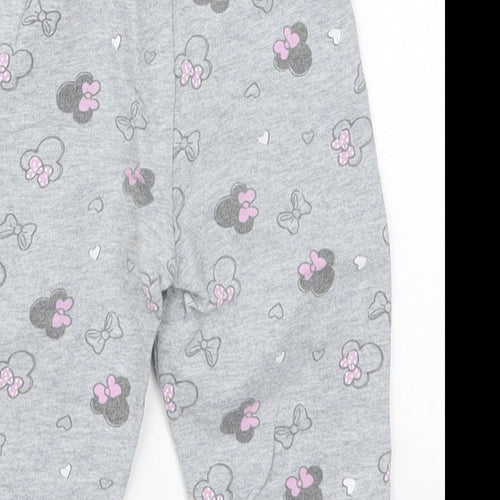 Costo Girls Grey Geometric Cotton Sweatpants Trousers Size 12 Months   - Minnie Mouse