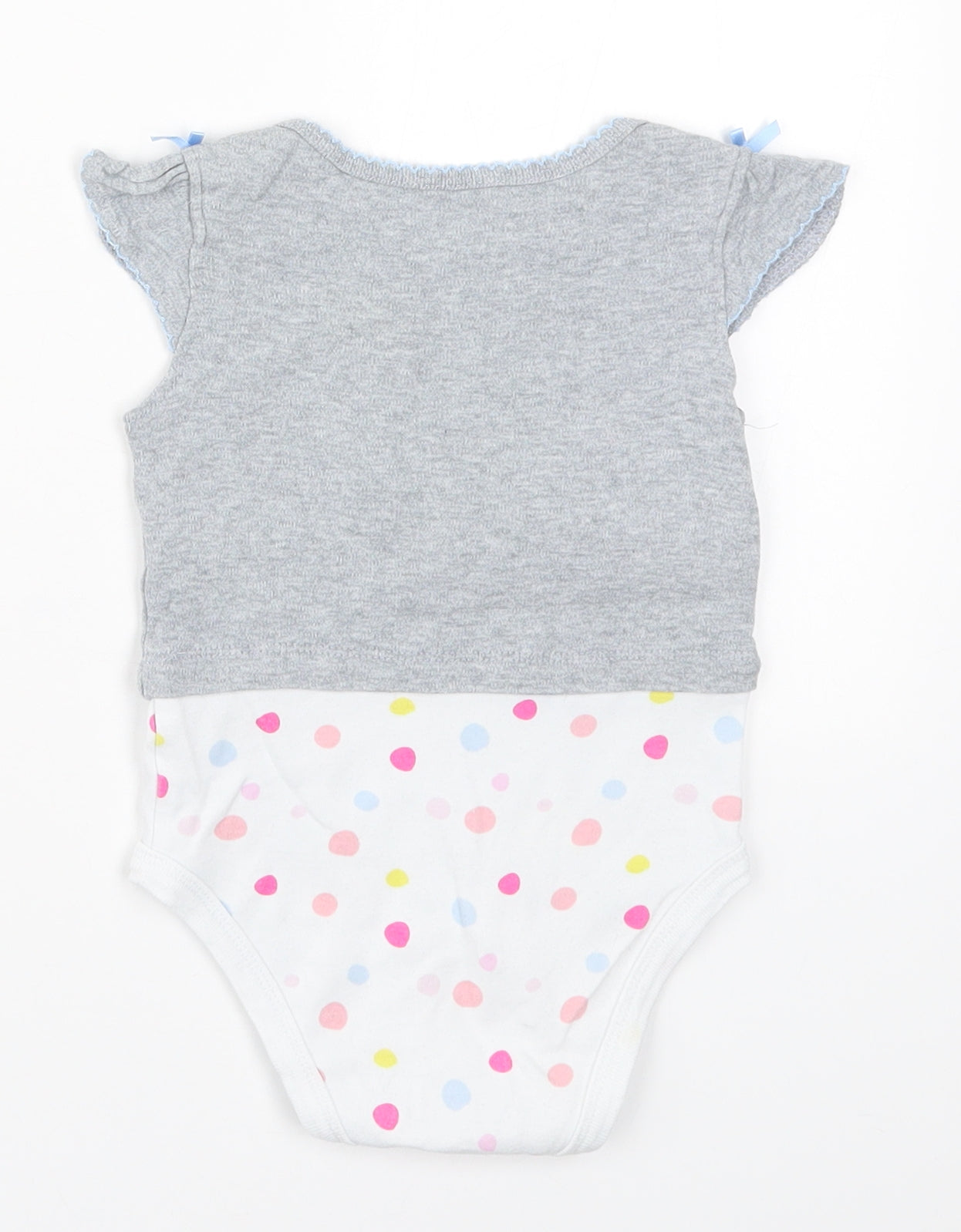 Costco Girls Multicoloured Polka Dot Cotton Babygrow One-Piece Size 12 Months  Button - Dumbo