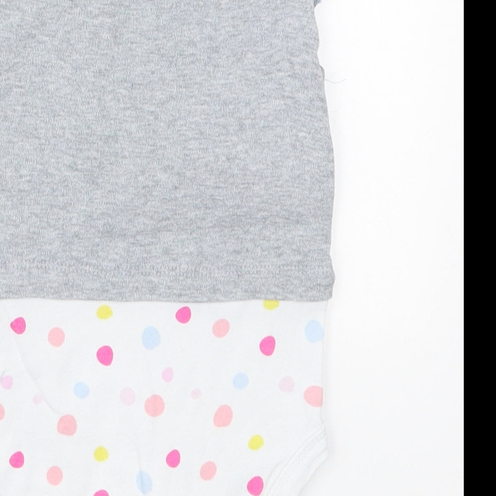 Costco Girls Multicoloured Polka Dot Cotton Babygrow One-Piece Size 12 Months  Button - Dumbo