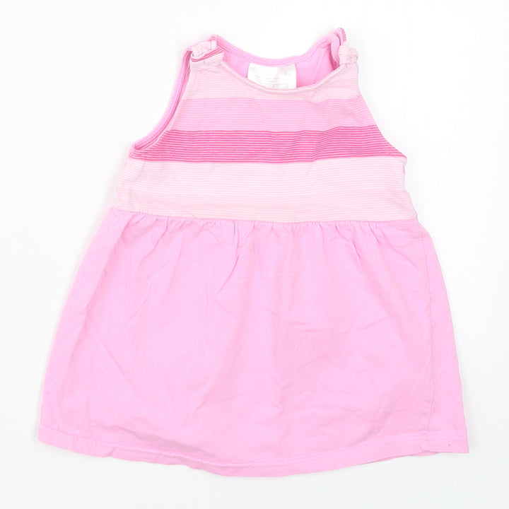 Ergee Girls Pink Striped Cotton A-Line Size 6-9 Months Round Neck Pullover