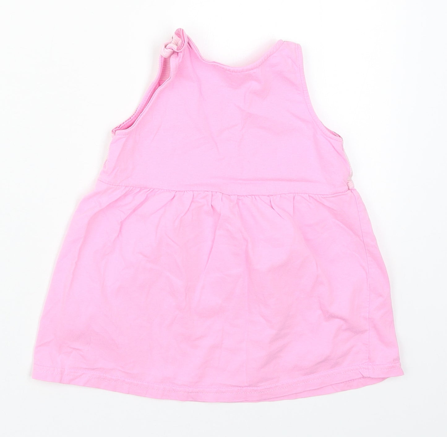 Ergee Girls Pink Striped Cotton A-Line  Size 6-9 Months  Round Neck Pullover