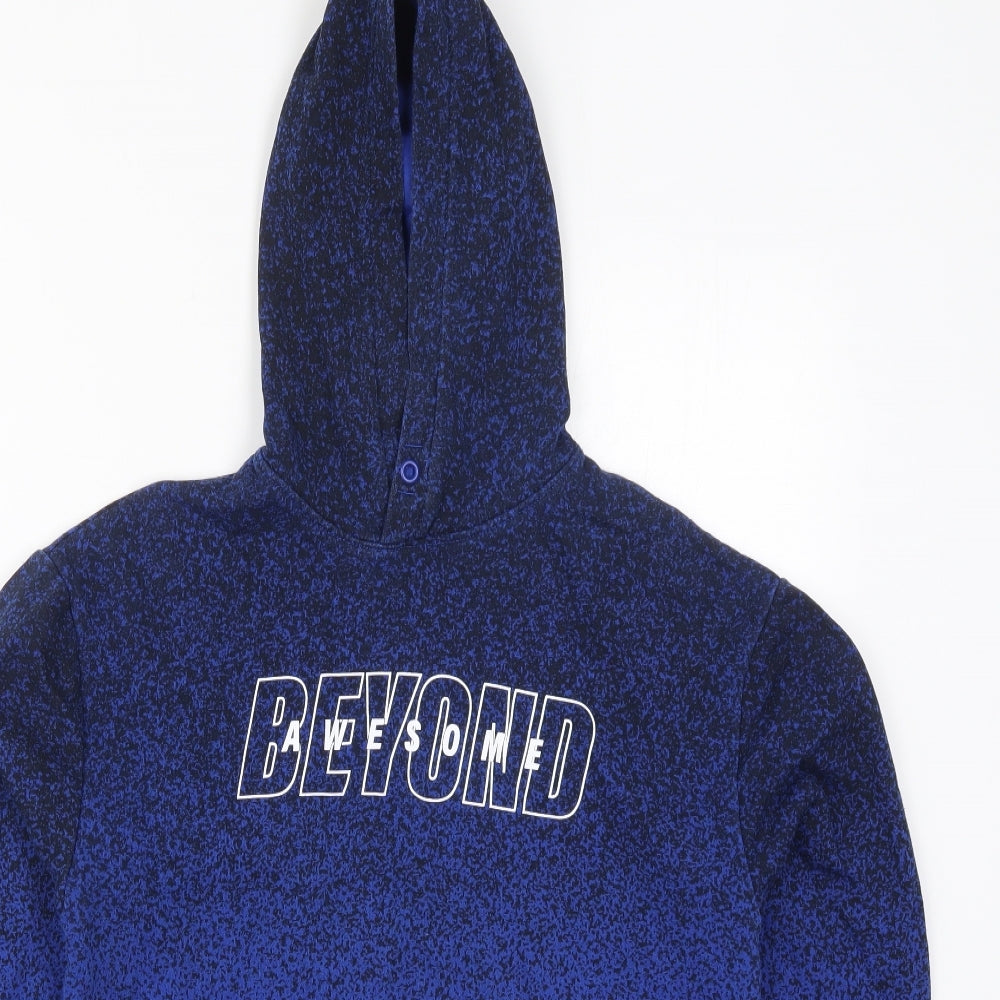 H&M Boys Blue  Cotton Pullover Hoodie Size 14 Years  Pullover - Beyond Awesome