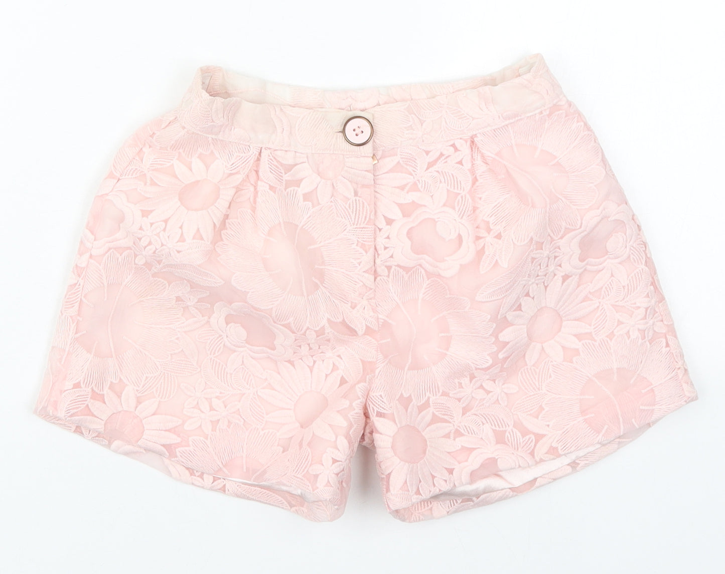 Ted Baker Girls Pink Floral Polyester Mom Shorts Size 7 Years  Regular