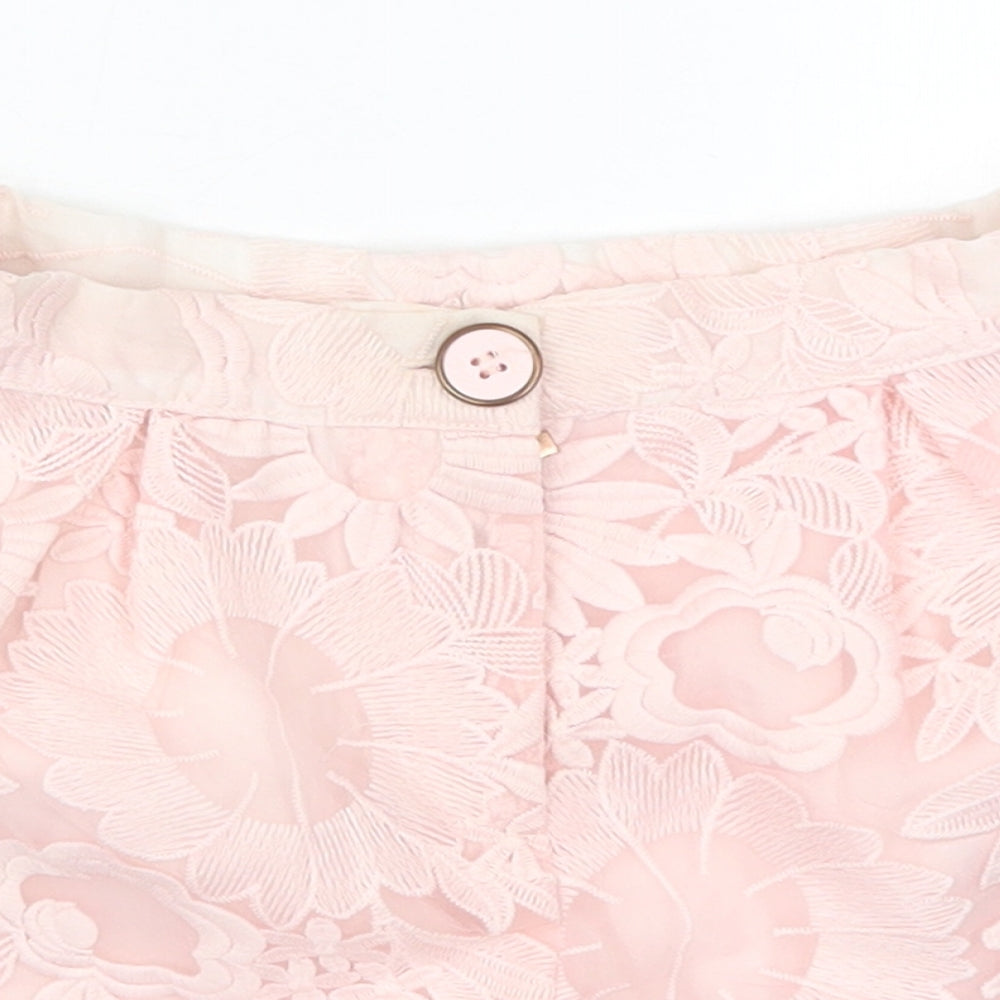 Ted Baker Girls Pink Floral Polyester Mom Shorts Size 7 Years  Regular