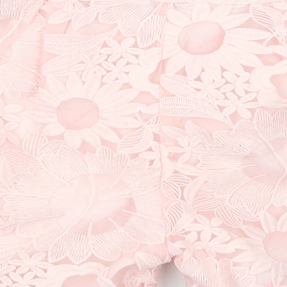 Ted Baker Girls Pink Floral Polyester Mom Shorts Size 7 Years  Regular