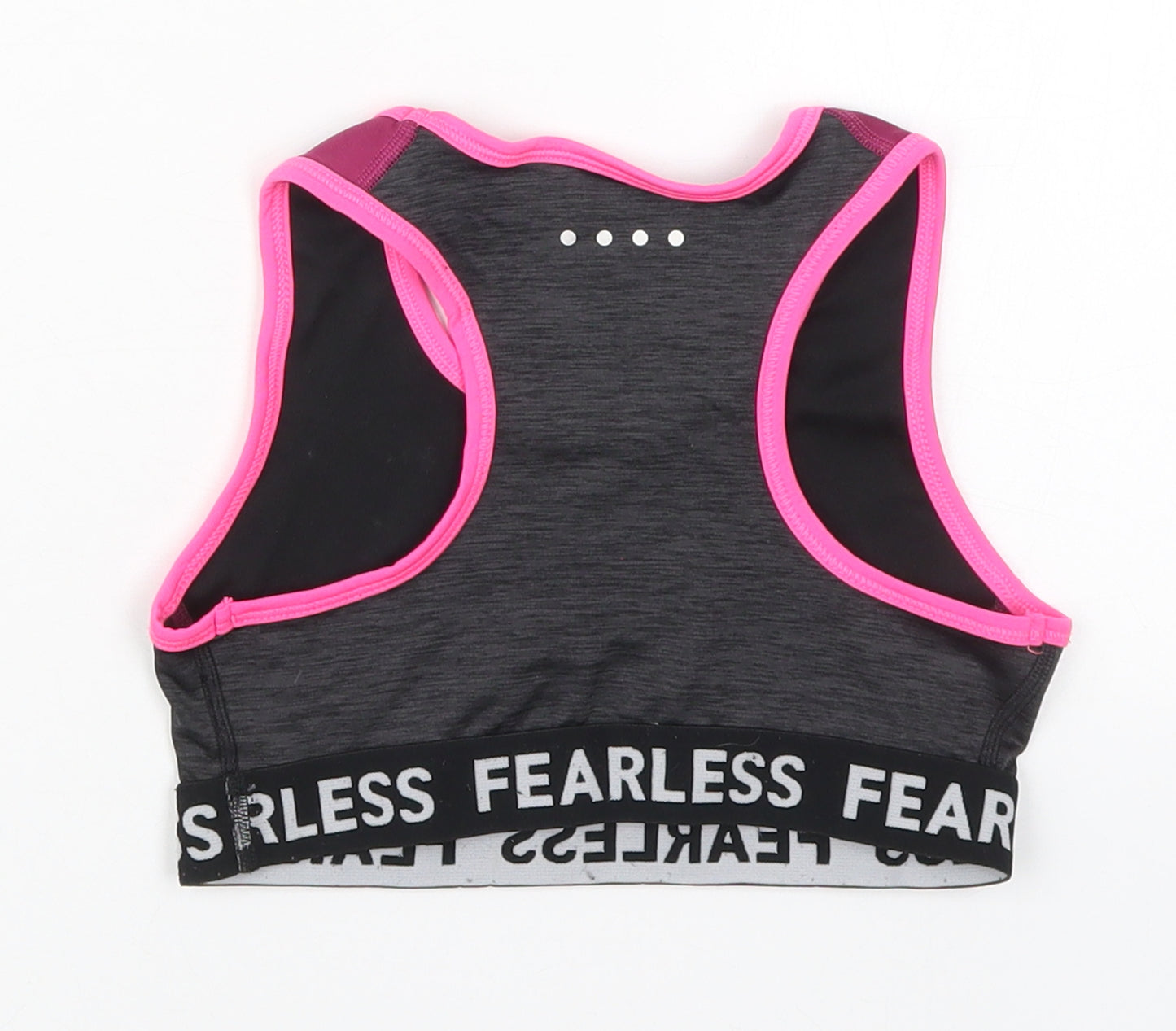 Matalan Girls Pink  Polyester Cropped Tank Size 9 Years Round Neck Pullover - Fearless