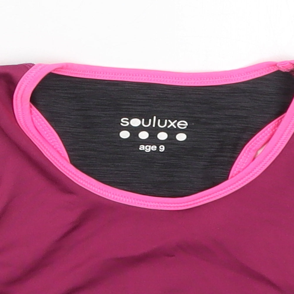 Matalan Girls Pink  Polyester Cropped Tank Size 9 Years Round Neck Pullover - Fearless
