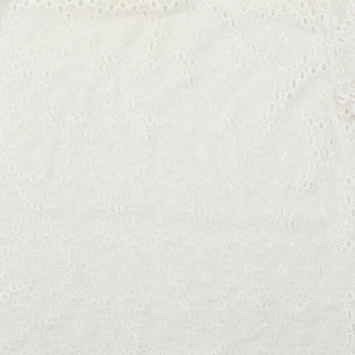 Atmosphere Womens White  Polyester Basic T-Shirt Size 10 Round Neck