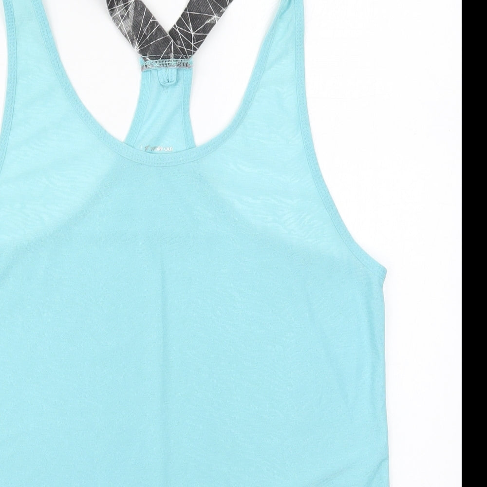 Atmosphere Womens Blue  Polyester Basic Tank Size 12 Round Neck Pullover