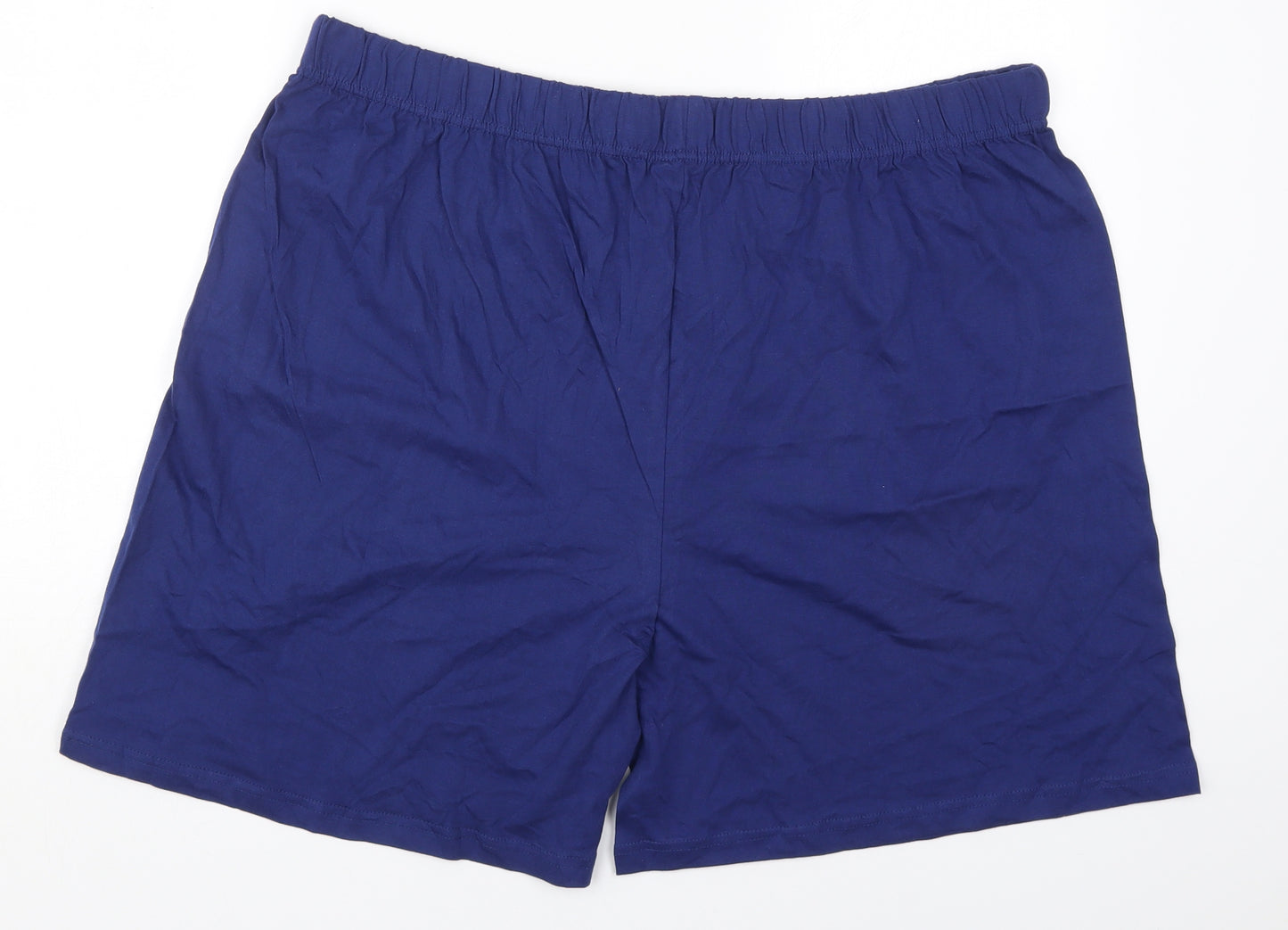 Character.com Mens Blue  Cotton Sweat Shorts Size 2XL L6 in Regular  - Pyjama Shorts