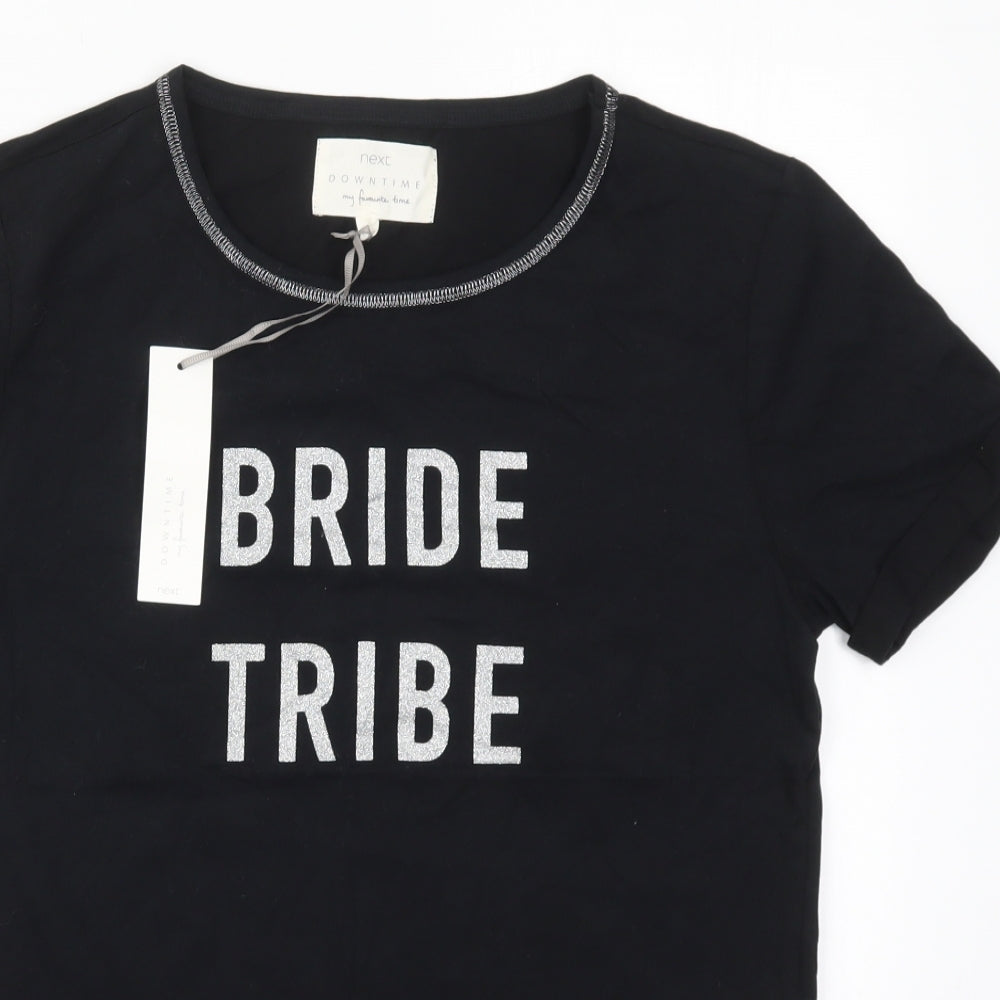 Nike Womens Black Solid Cotton Top Pyjama Top Size S   - Bride Tribe