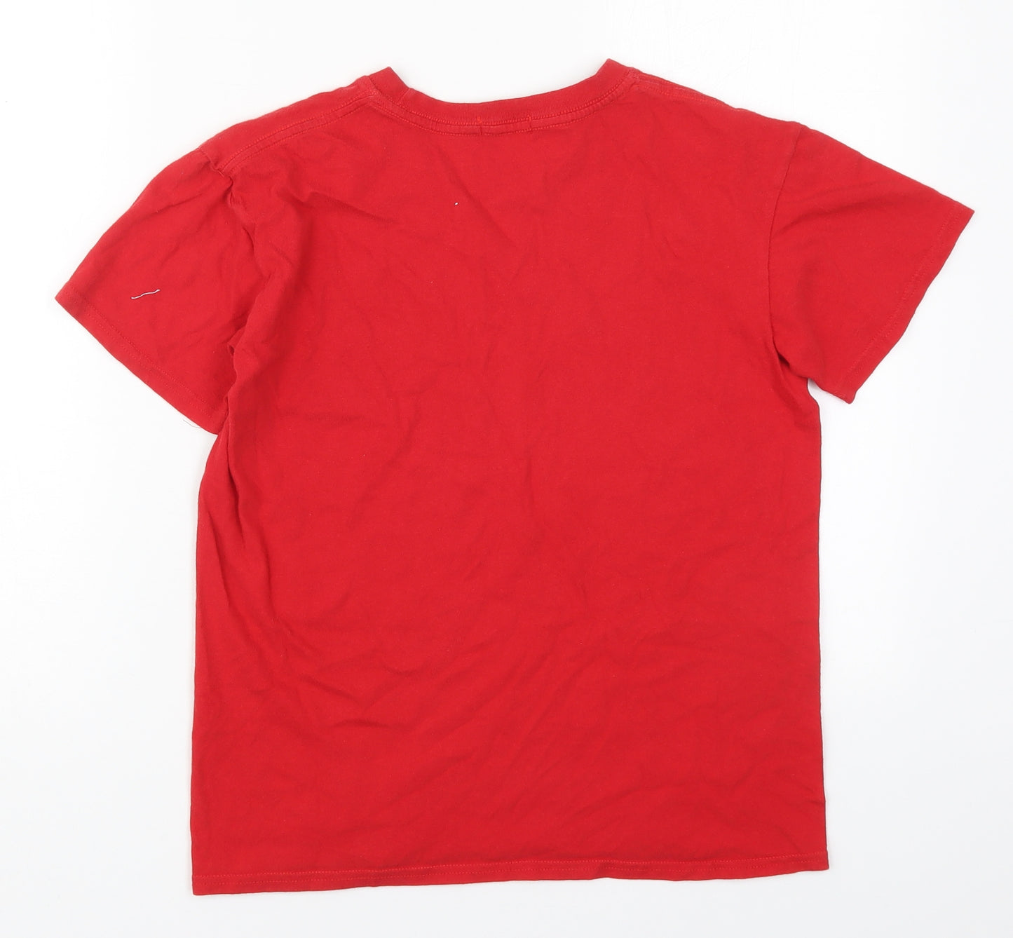 Boohoo Womens Red  Cotton Basic T-Shirt Size S Crew Neck - L'Amour