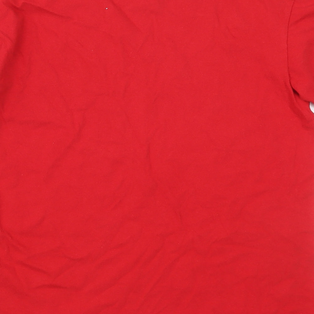 Boohoo Womens Red  Cotton Basic T-Shirt Size S Crew Neck - L'Amour