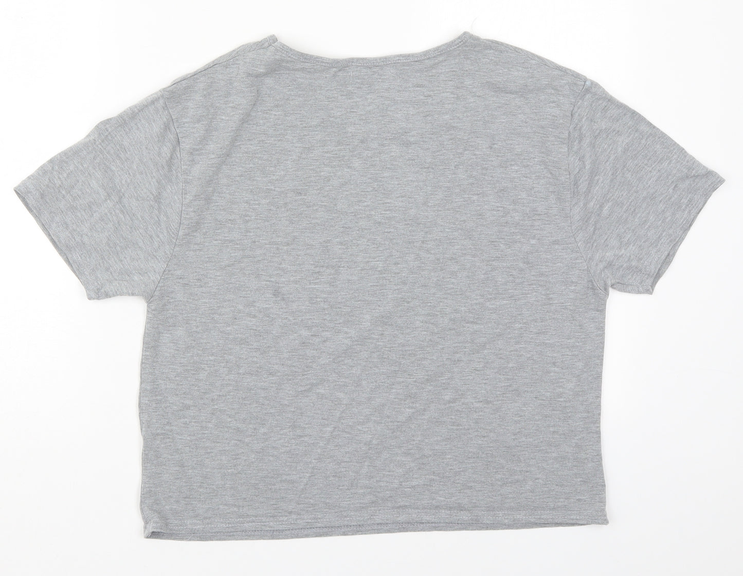 PRETTYLITTLETHING Womens Grey  Polyester Basic T-Shirt Size M Round Neck - Thank U, Next