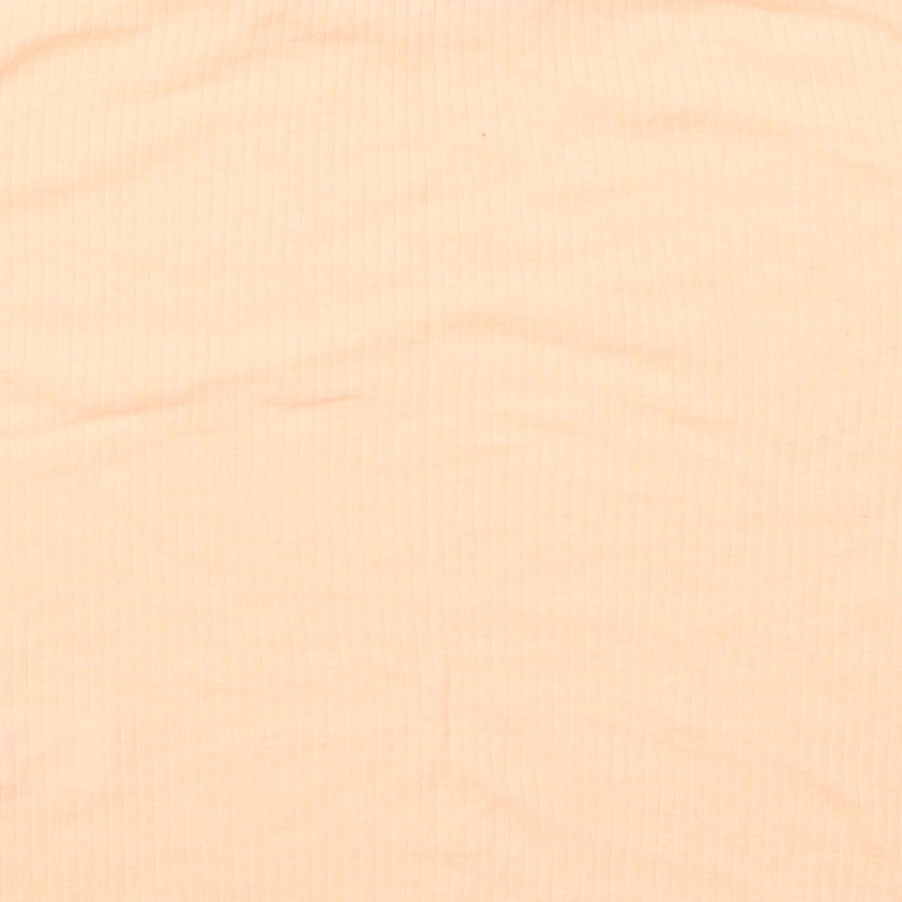 Primark Womens Orange  Polyester Basic T-Shirt Size 6 Round Neck