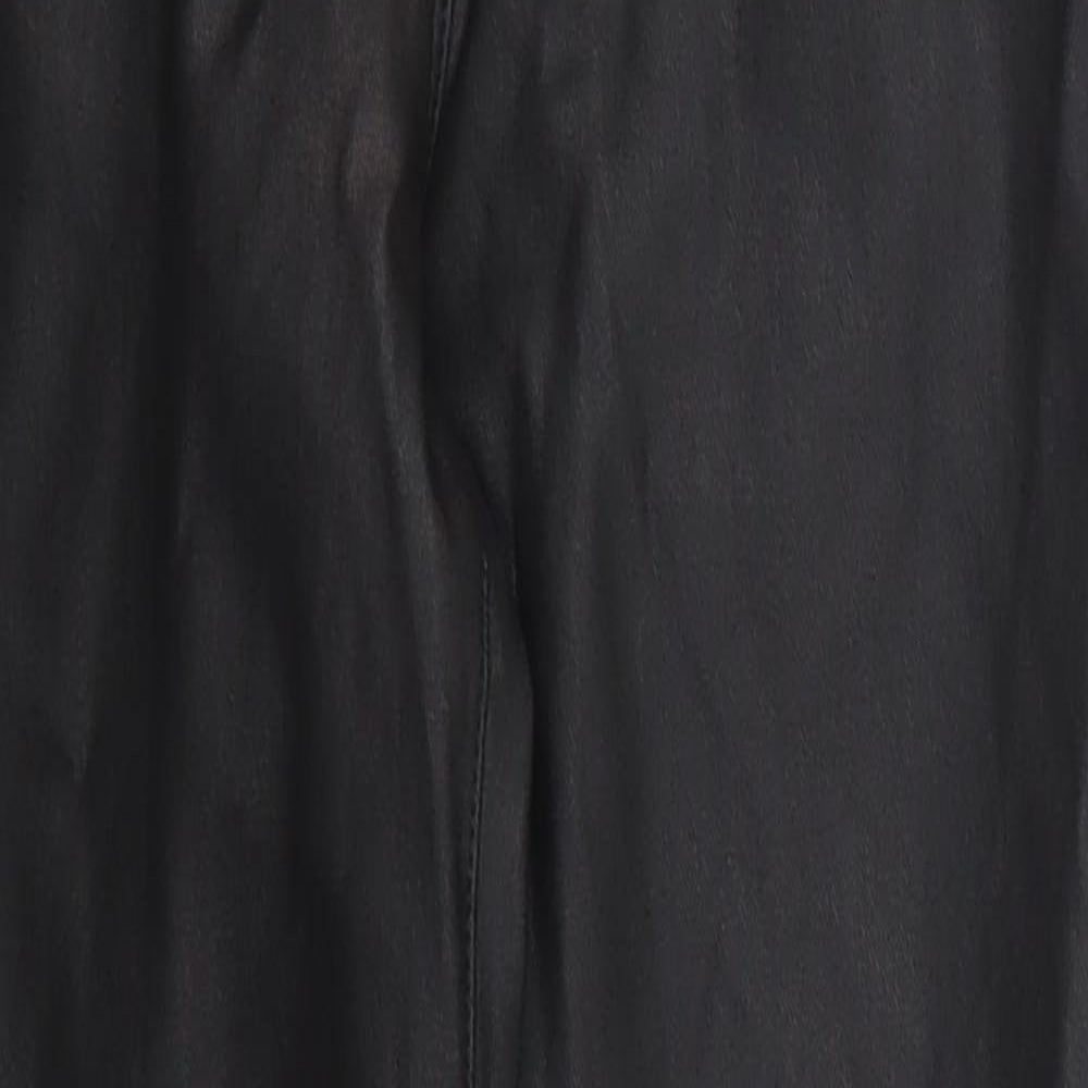 NEXT Womens Black  Viscose Trousers  Size 10 L25 in Regular Button