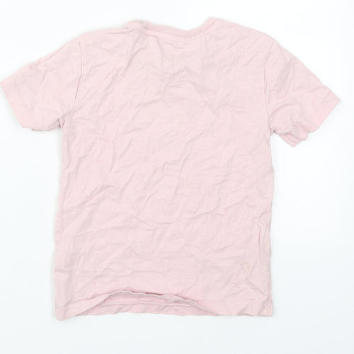 NEXT Boys Pink  Cotton Basic T-Shirt Size 5 Years Crew Neck Pullover - Limited Edition