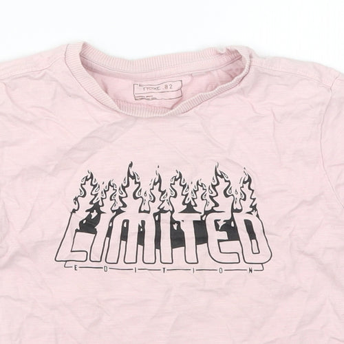 NEXT Boys Pink  Cotton Basic T-Shirt Size 5 Years Crew Neck Pullover - Limited Edition