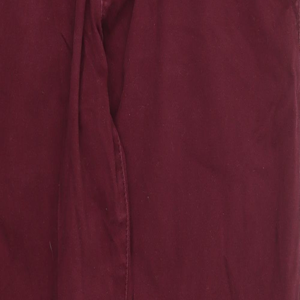 Easy Mens Red  Cotton Chino Trousers Size 34 L30 in Regular Button