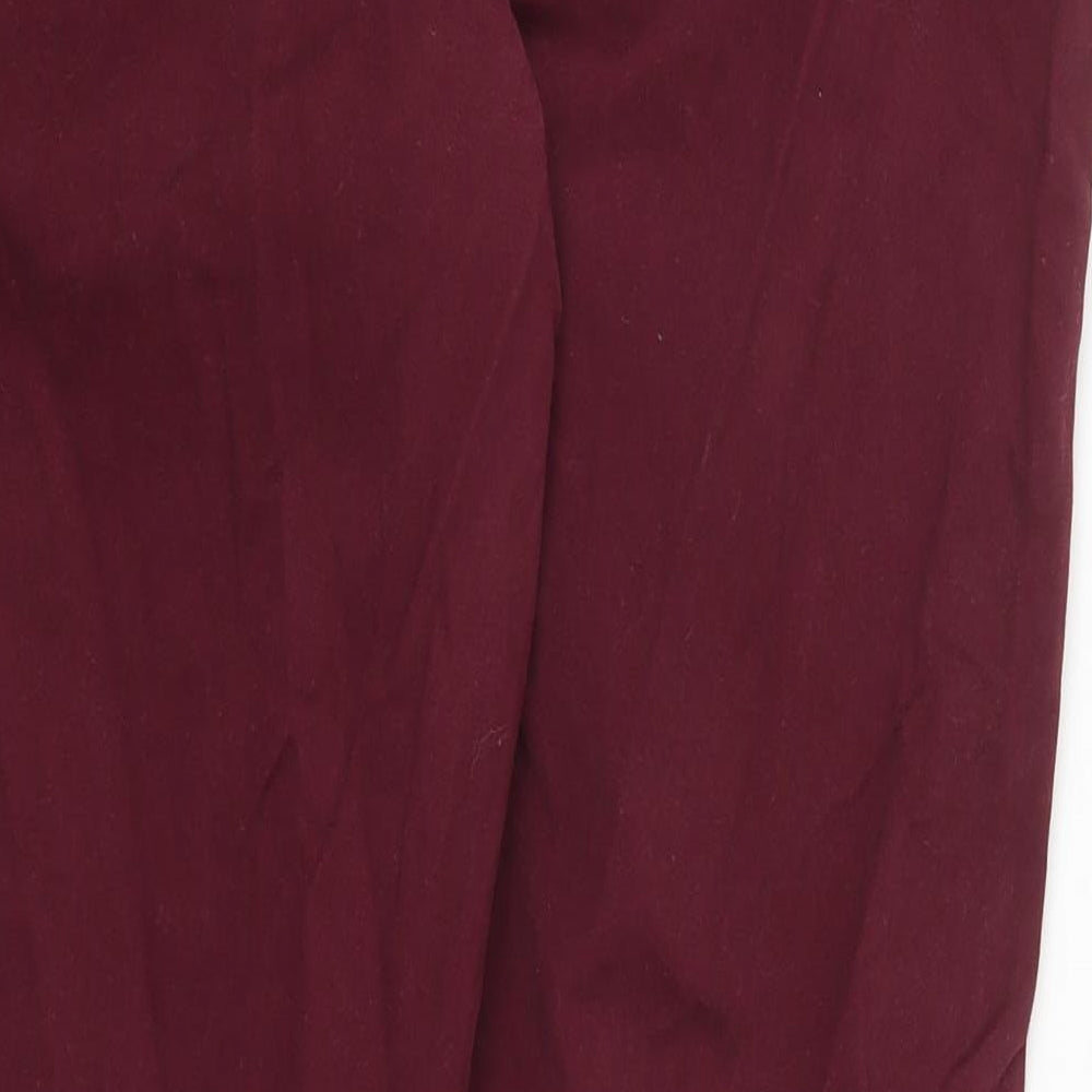 Easy Mens Red  Cotton Chino Trousers Size 34 L30 in Regular Button