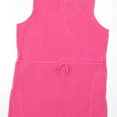 Marks and Spencer Womens Pink  Polyester Basic Tank Size 16 Round Neck