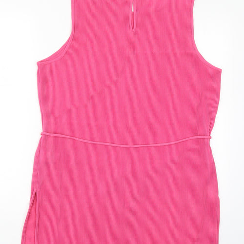 Marks and Spencer Womens Pink  Polyester Basic Tank Size 16 Round Neck