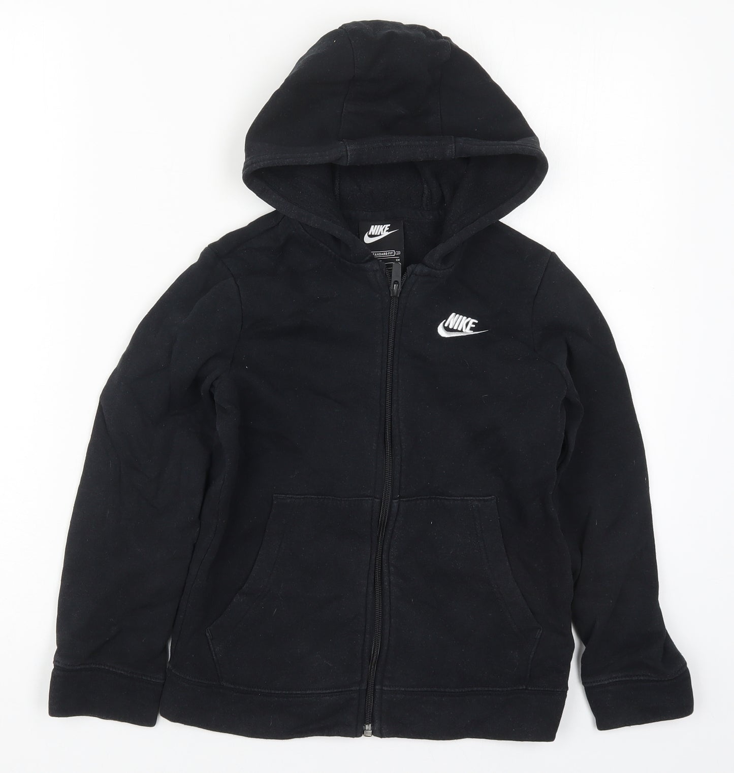 Nike Boys Black  Cotton Full Zip Hoodie Size S  Zip