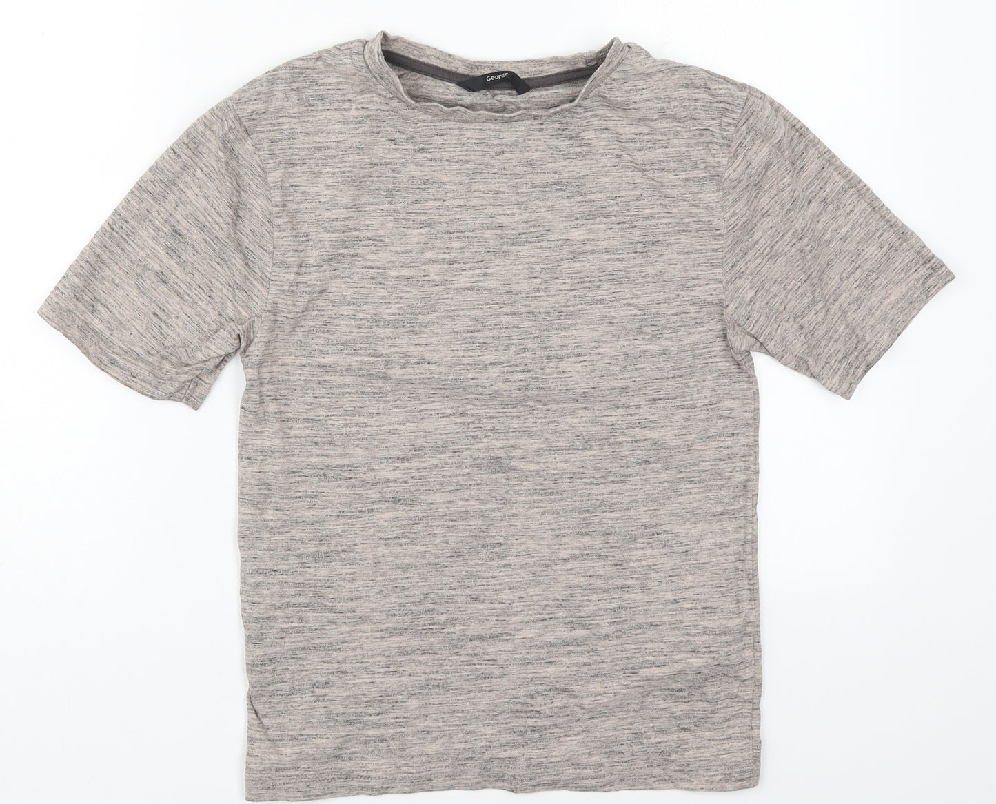 George Boys Brown  Cotton Basic T-Shirt Size 8-9 Years Crew Neck Pullover