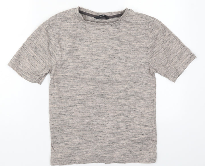 George Boys Brown  Cotton Basic T-Shirt Size 8-9 Years Crew Neck Pullover