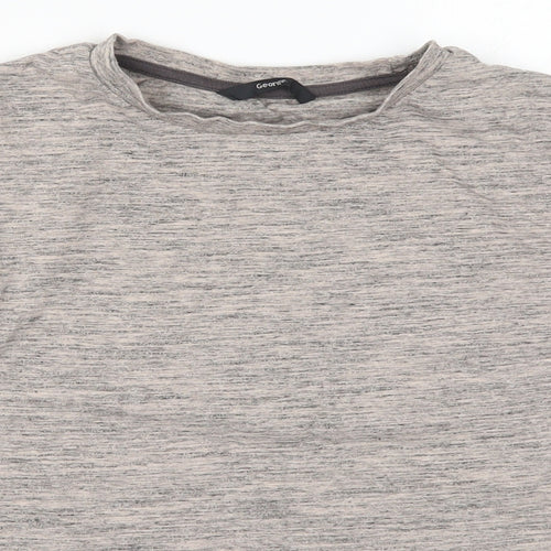 George Boys Brown  Cotton Basic T-Shirt Size 8-9 Years Crew Neck Pullover