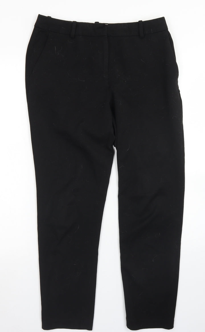 H&M Womens Black Polyester Dress Pants Trousers Size 10 L25 in Regular Hook & Eye