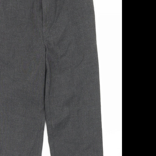 M&S Boys Grey  Polyester Dress Pants Trousers Size 9-10 Years  Regular Hook & Eye