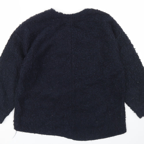 Topshop Womens Blue Crew Neck  Acrylic Pullover Jumper Size 8