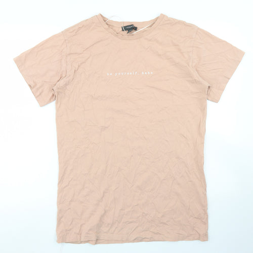 Primark Womens Pink  Cotton Basic T-Shirt Size M Crew Neck