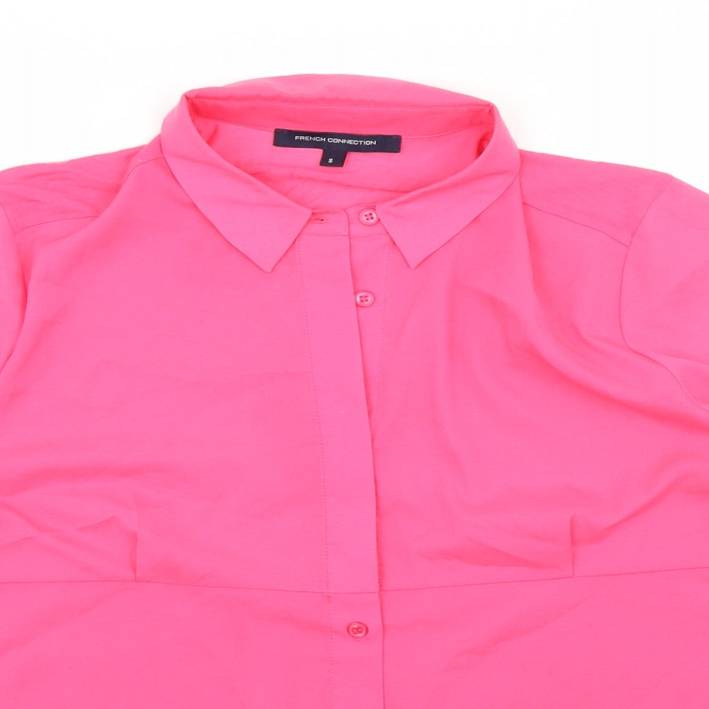 French Connection Womens Pink  Polyester Basic Blouse Size S Collared