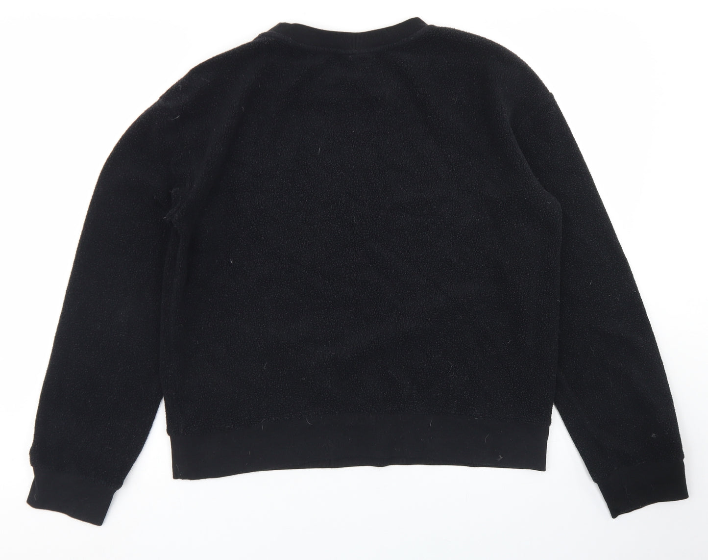 Topshop Womens Black  Polyester Pullover Sweatshirt Size 10