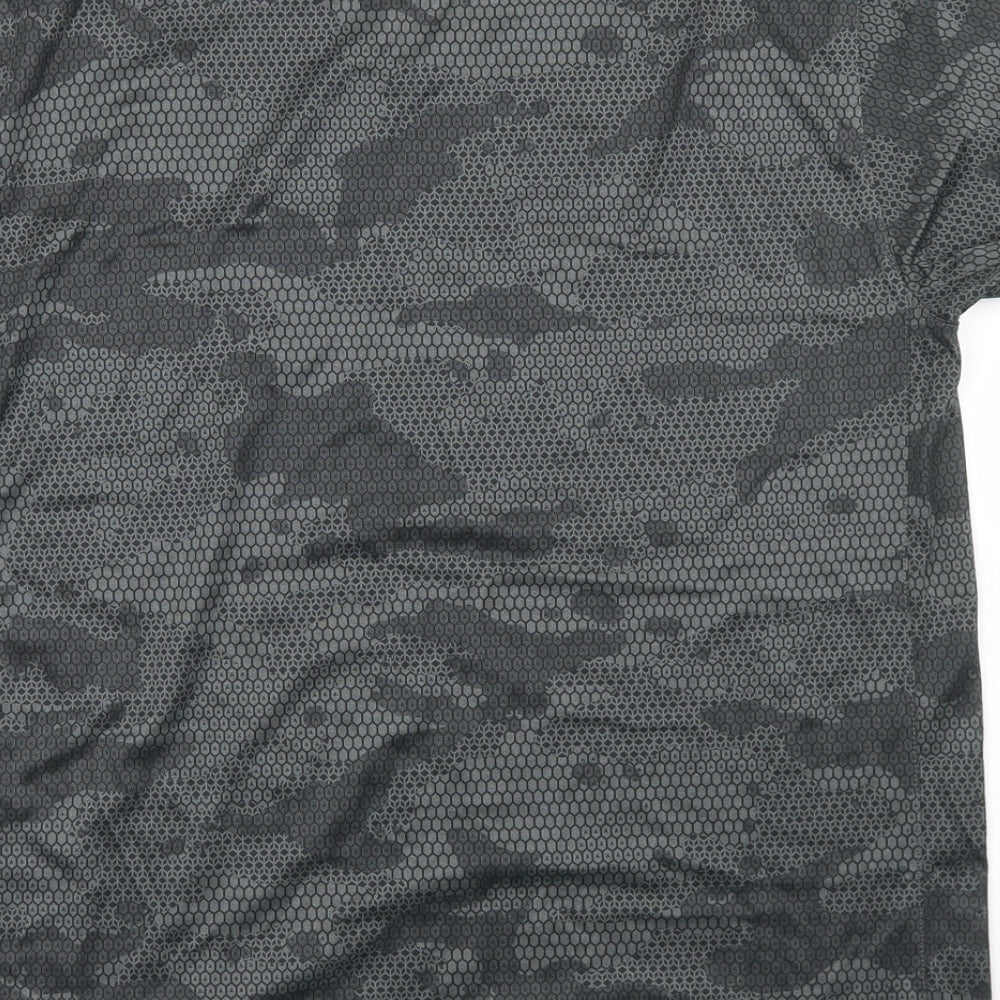 Nike Mens Grey Camouflage Polyester Basic T-Shirt Size M Crew Neck