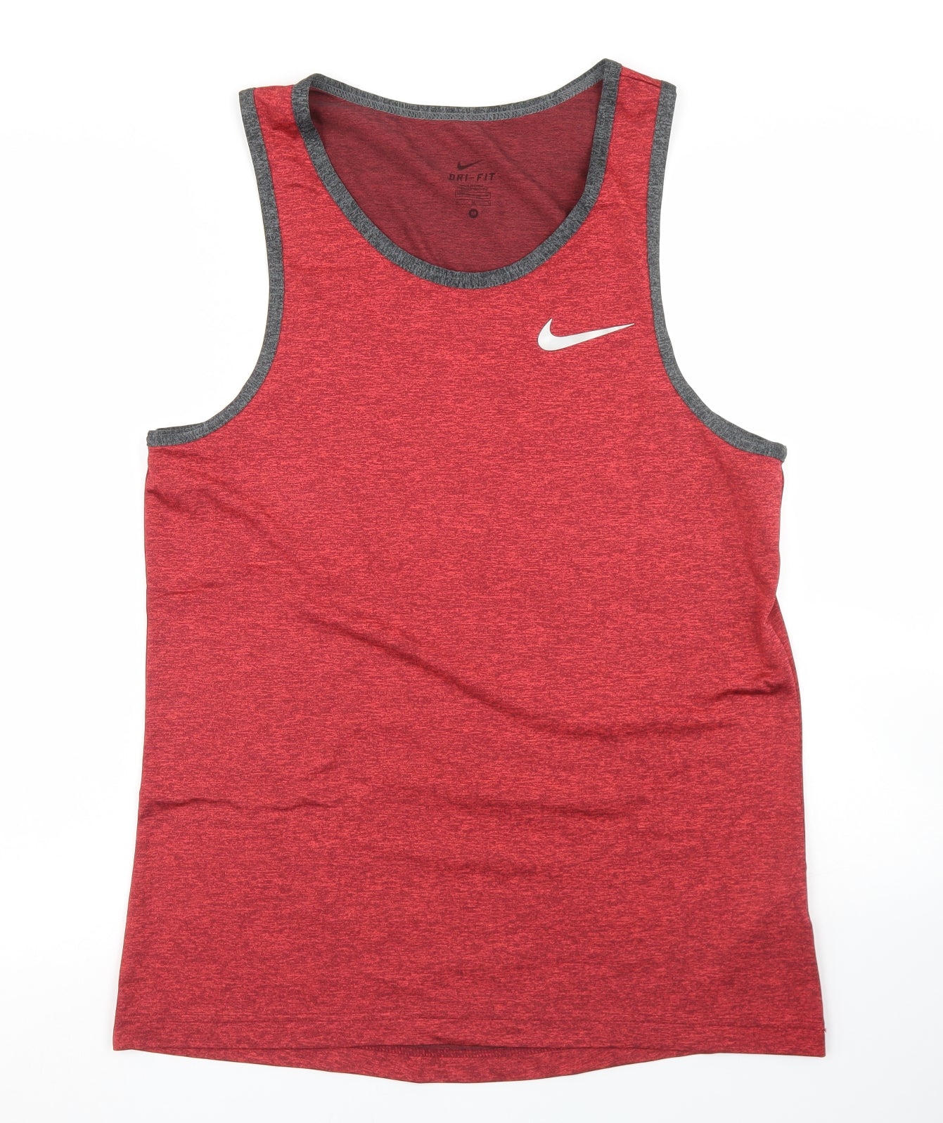 Nike Mens Red  Polyester Basic Tank Size M Round Neck