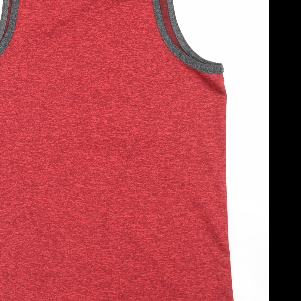 Nike Mens Red  Polyester Basic Tank Size M Round Neck