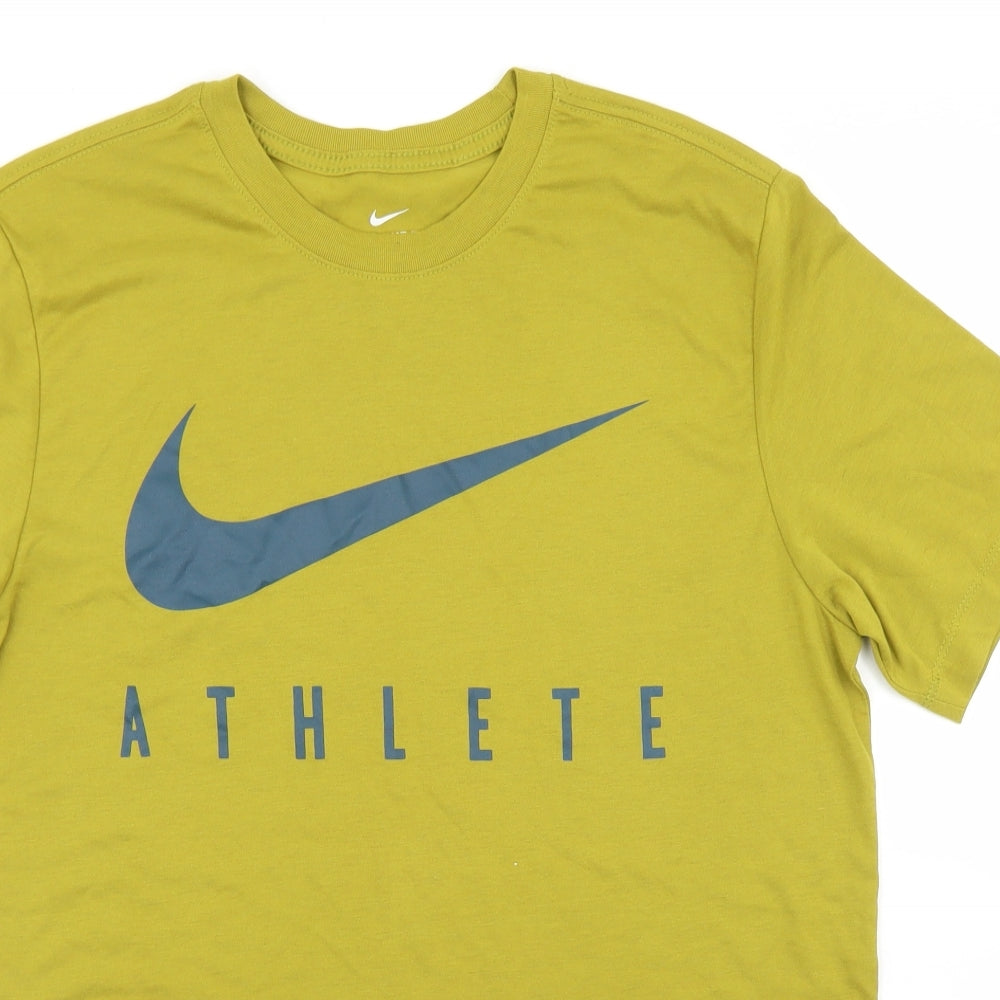 Nike Mens Green  Polyester  T-Shirt Size M Crew Neck