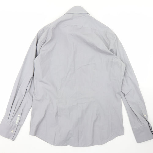 Full Circle Mens Grey  Cotton  Button-Up Size L Collared Button