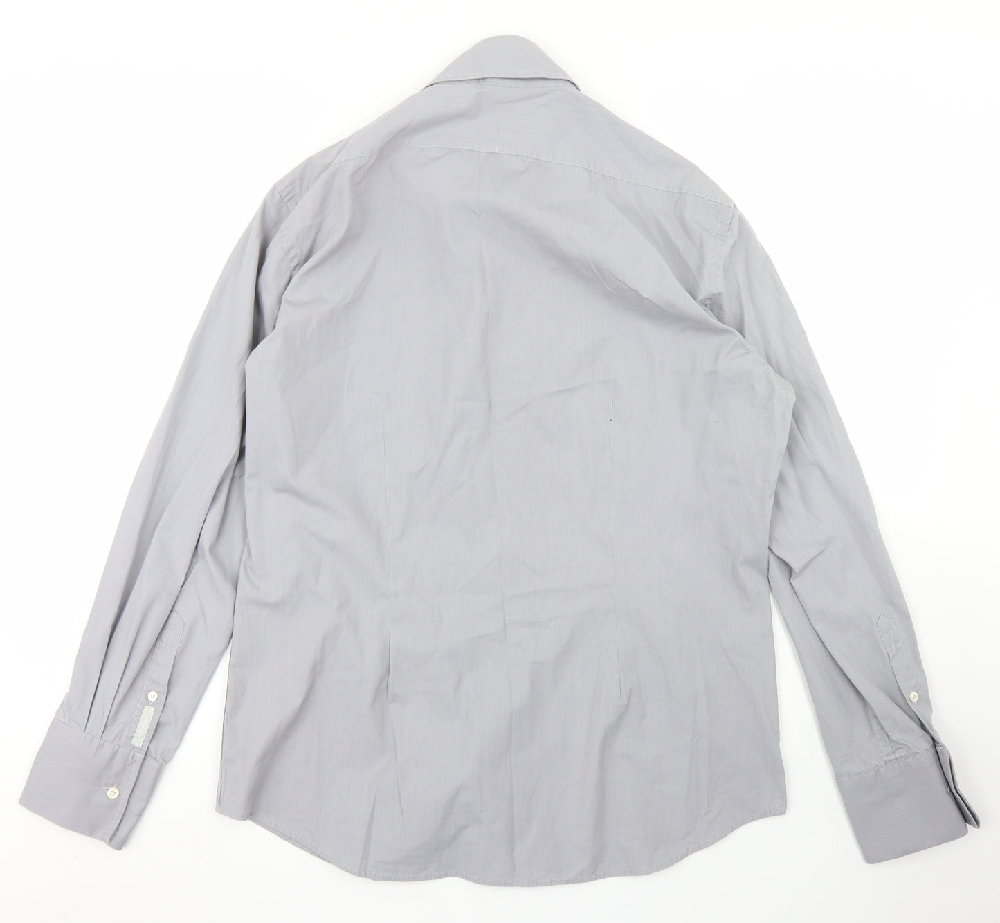 Full Circle Mens Grey  Cotton  Button-Up Size L Collared Button